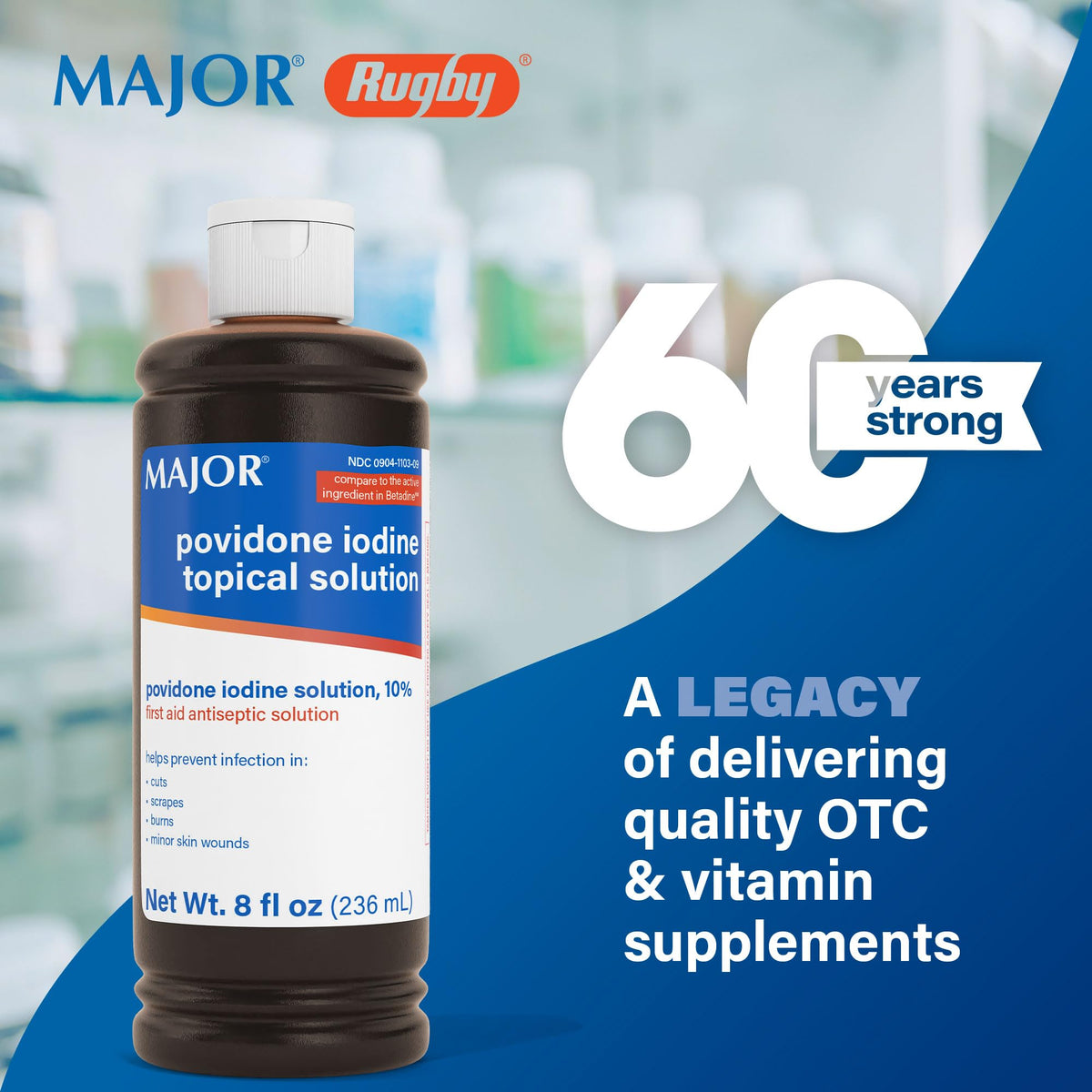 MAJOR 10% Povidone-Iodine Liquid Topical Solution - 8 Fl Oz - image 2