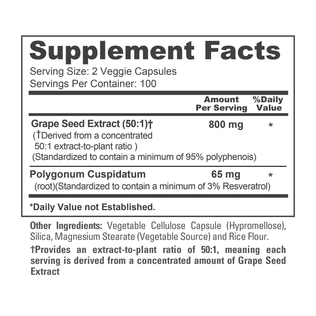 NusaPure Grape Seed Extract 800mg Vegan - 200 Vegetarian Capsules - image 4
