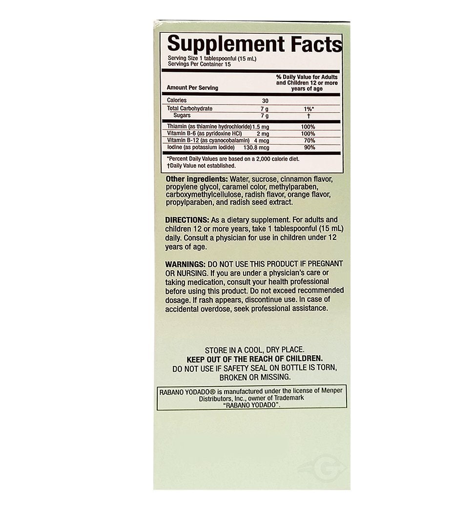 Rabano Yodado Ionized Radish Syrup - 8 Fl Oz - image 3