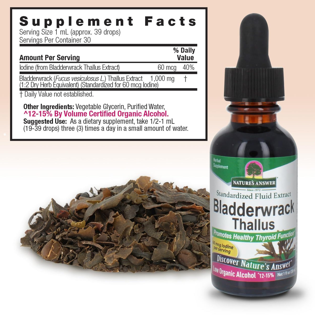 Nature's Answer Bladderwrack Thallus Liquid Extract - 1 Fl Oz - image 3
