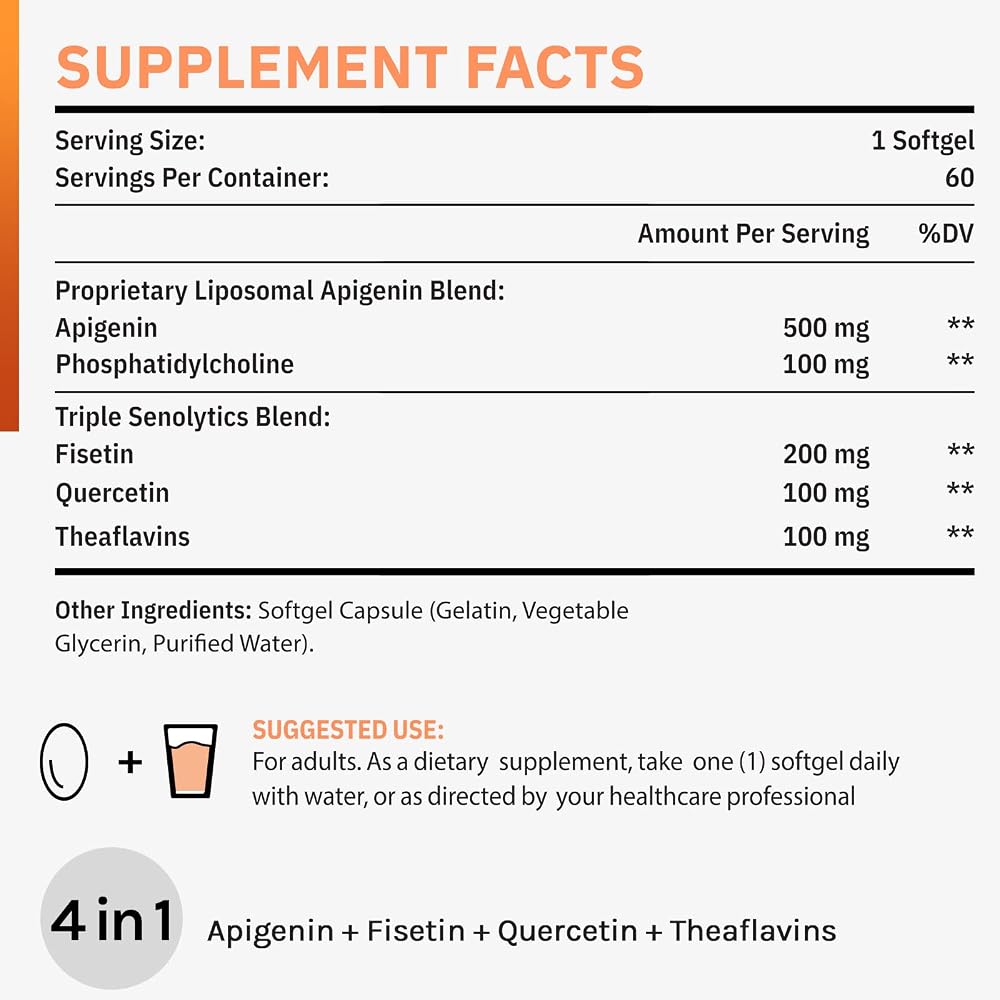 Cenffitio Liposomal apigenin 500mg Softgels - Optimal Apigenin - image 7