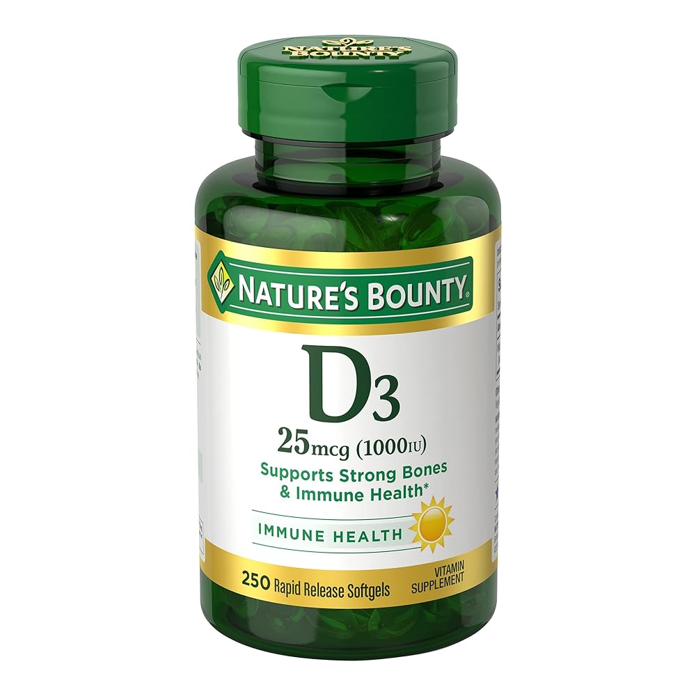 Nature's Bounty Vitamin D3 1000 IU Immune Support - 250 Softgels