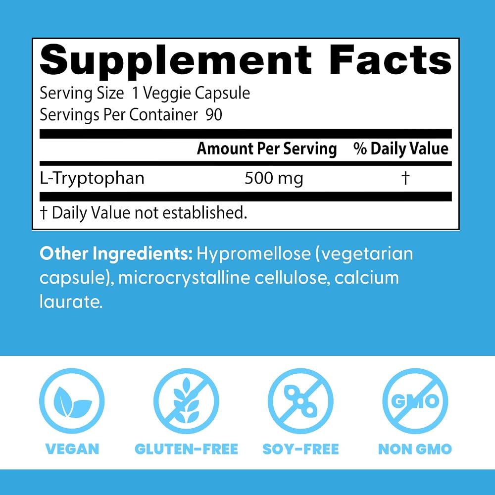 Doctor's Best L-Tryptophan Supplement for Sleep - 90 Capsules - image 4