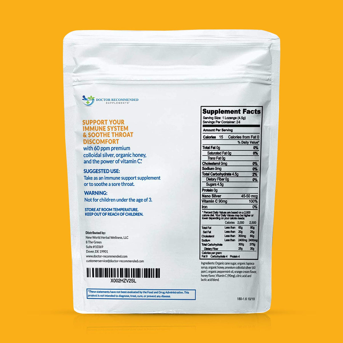 DOCTOR RECOMMENDED SUPPLEMENTS Silver Lozenges with Vitamin C