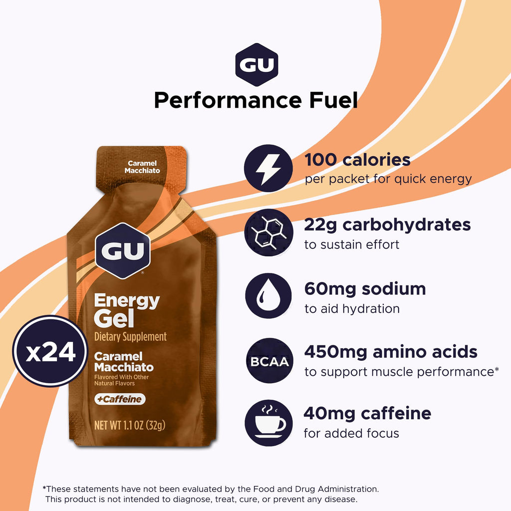 GU Energy Original Energy Gels Caramel Macchiato - 24 Count - image 2