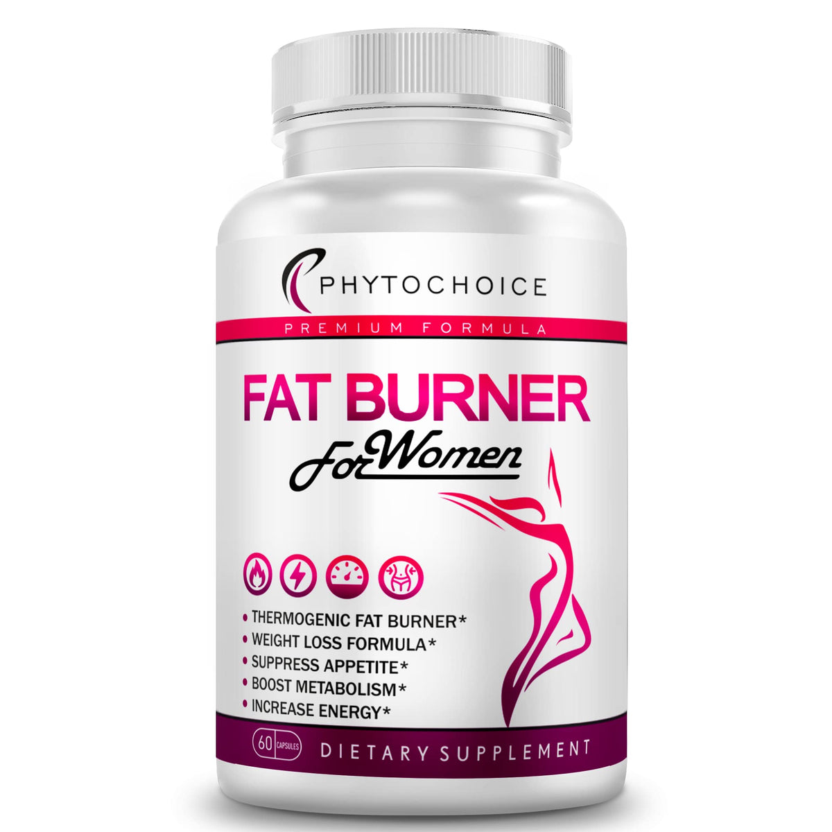 PHYTOCHOICE Fat Burner for Women with Raspberry Ketones - 60 Capsules