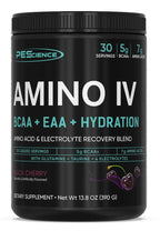 PEScience Amino IV BCAA & EAA Powder, Black Cherry - 30 Servings