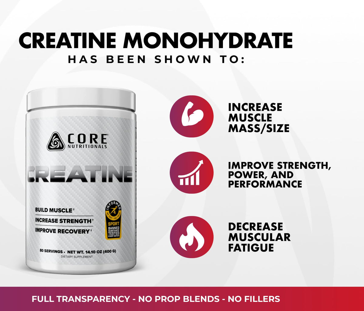Core Nutritionals Creatine Monohydrate Powder - 80 Servings - image 3
