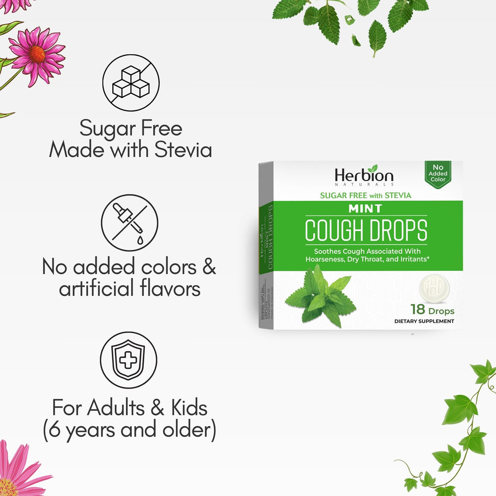 HERBION Naturals Sugar-Free Mint Cough Drops with Stevia - 108 Count - image 5