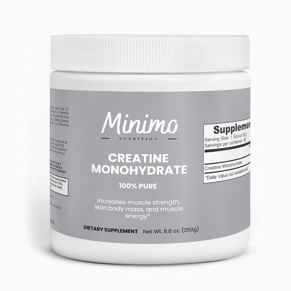 Minimo Nutrition Creatine Monohydrate Powder 5000mg - 50 Servings