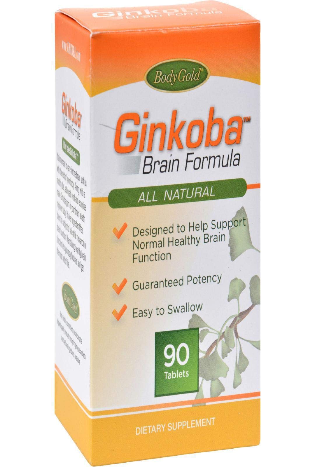 Body Gold Ginkoba Ginkgo Biloba 120mg Brain Function - 90 Tablets