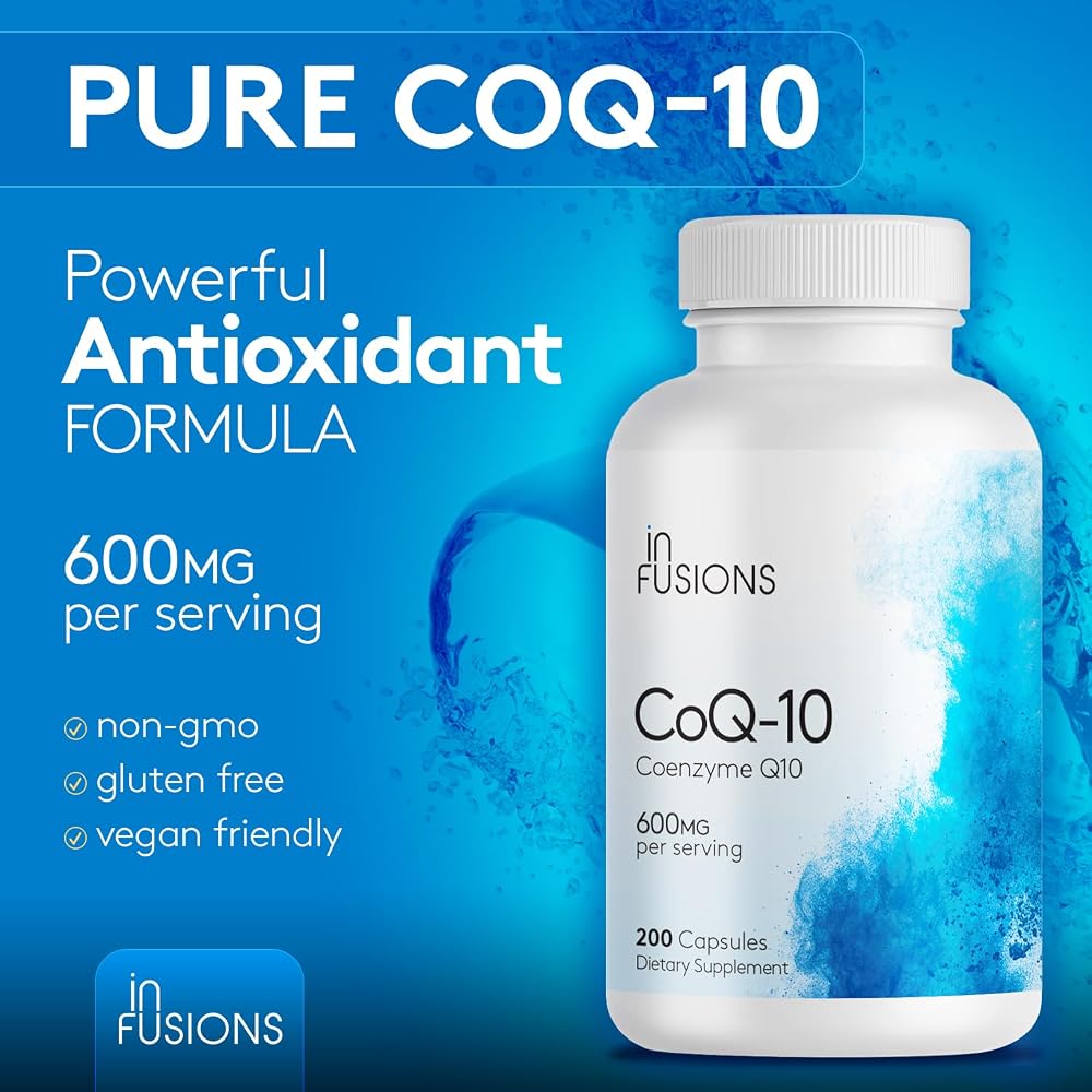 Infusions Maximum Strength Pure CoQ10 600mg - 200 Capsules High