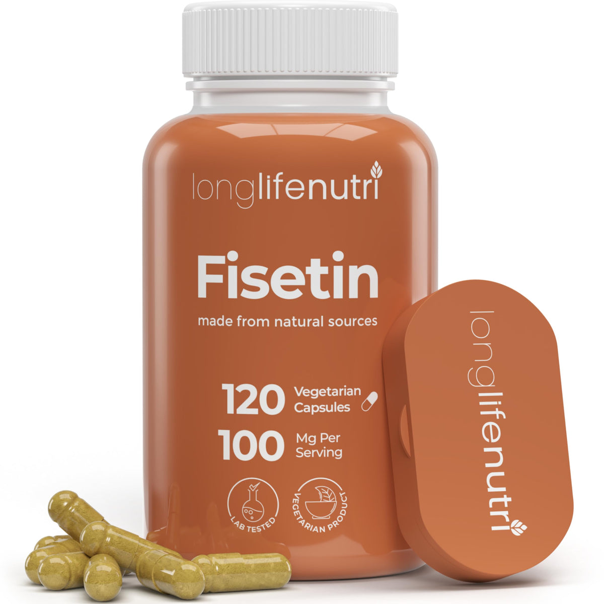 LongLifeNutri Fisetin 100mg Senolytic Supplement - 120 Vegetarian Capsules