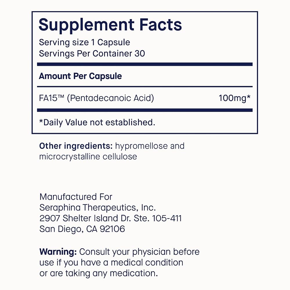 Fatty15 C15:0 Pentadecanoic Acid Healthy Aging Supplement - Month
