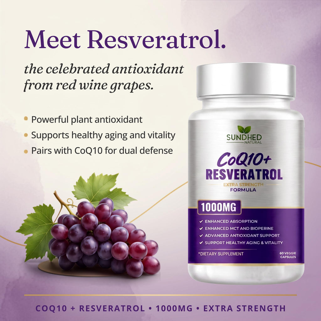 Sundhed Natural CoQ10 with Resveratrol Antioxidant - 60 Capsules - image 2