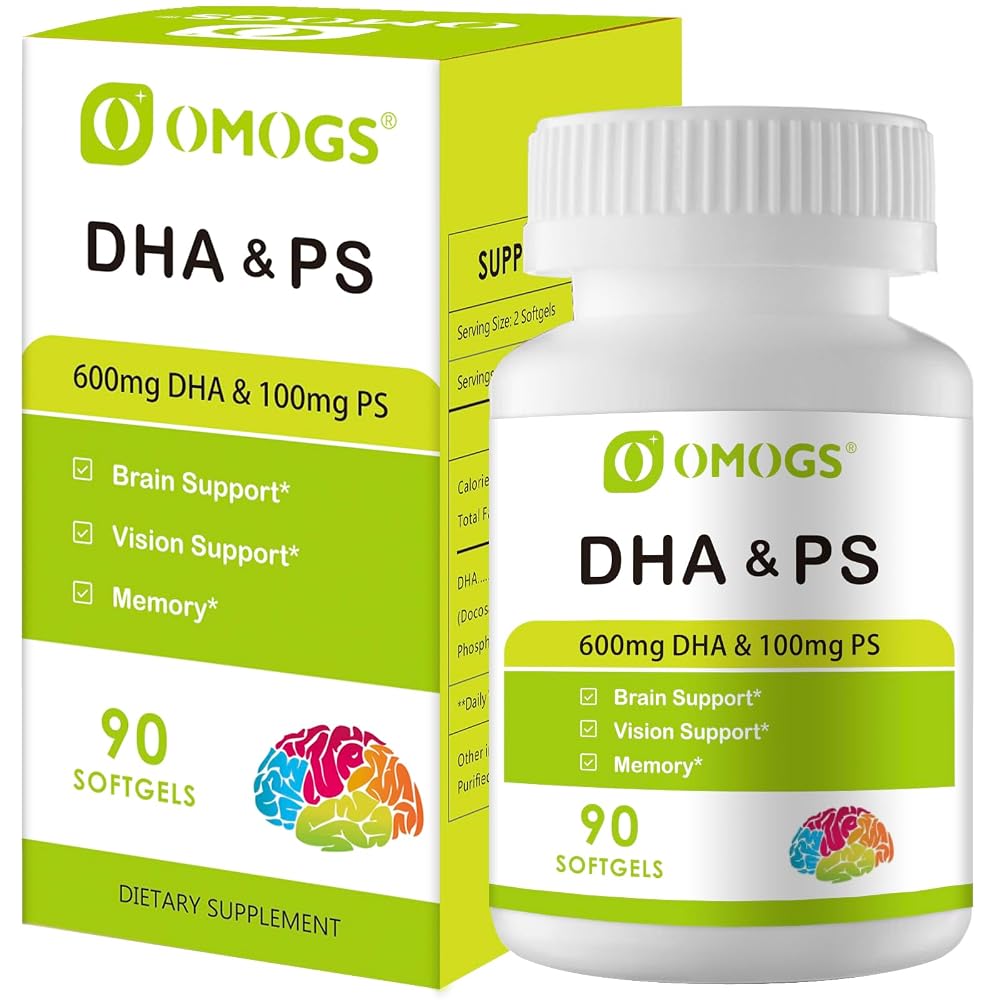OMOGS Algae DHA 600 mg Omega-3 Softgels - 90 Softgels