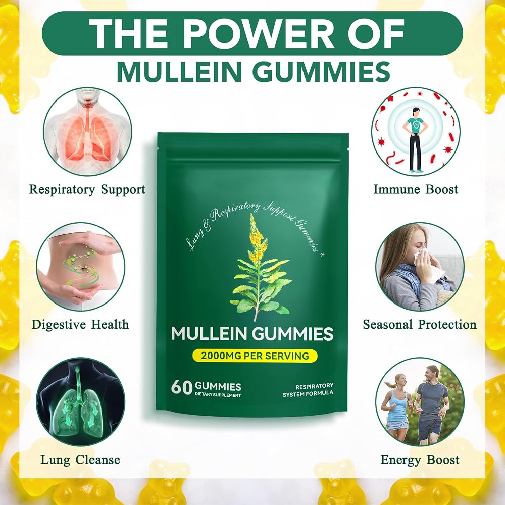 Ruduwu Mullein Gummies for Lung Support - 120 Gummies - image 3