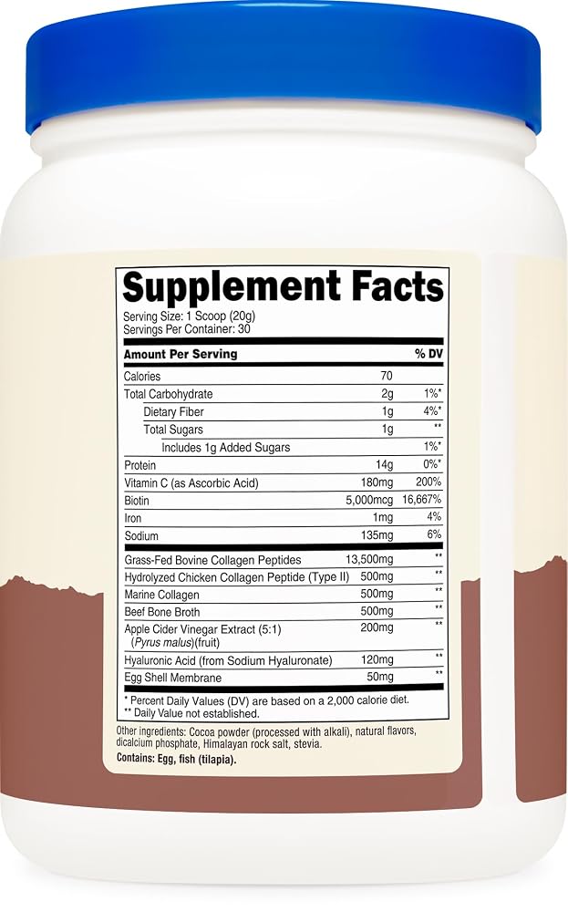 Nutricost Multi Collagen + Beauty & Protein Powder Milk Chocolate - 30 Servings - image 5