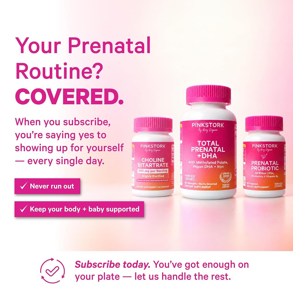 Pink Stork Choline Bitartrate 550 mg Prenatal - 30 Capsules - image 7