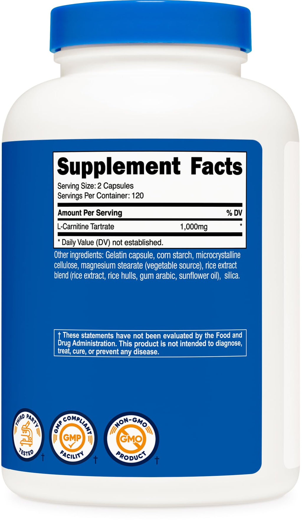 Nutricost L-Carnitine Tartrate 500mg - 240 Capsules - image 5