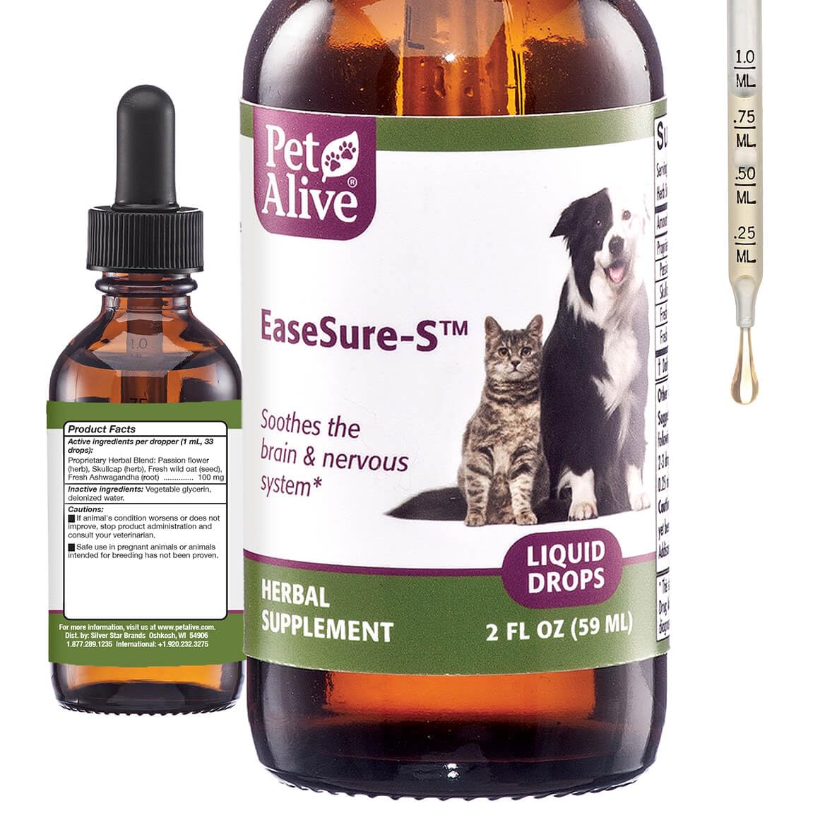 PetAlive EaseSure-S Herbal Nervous System Support for Pets - 2 Fl Oz