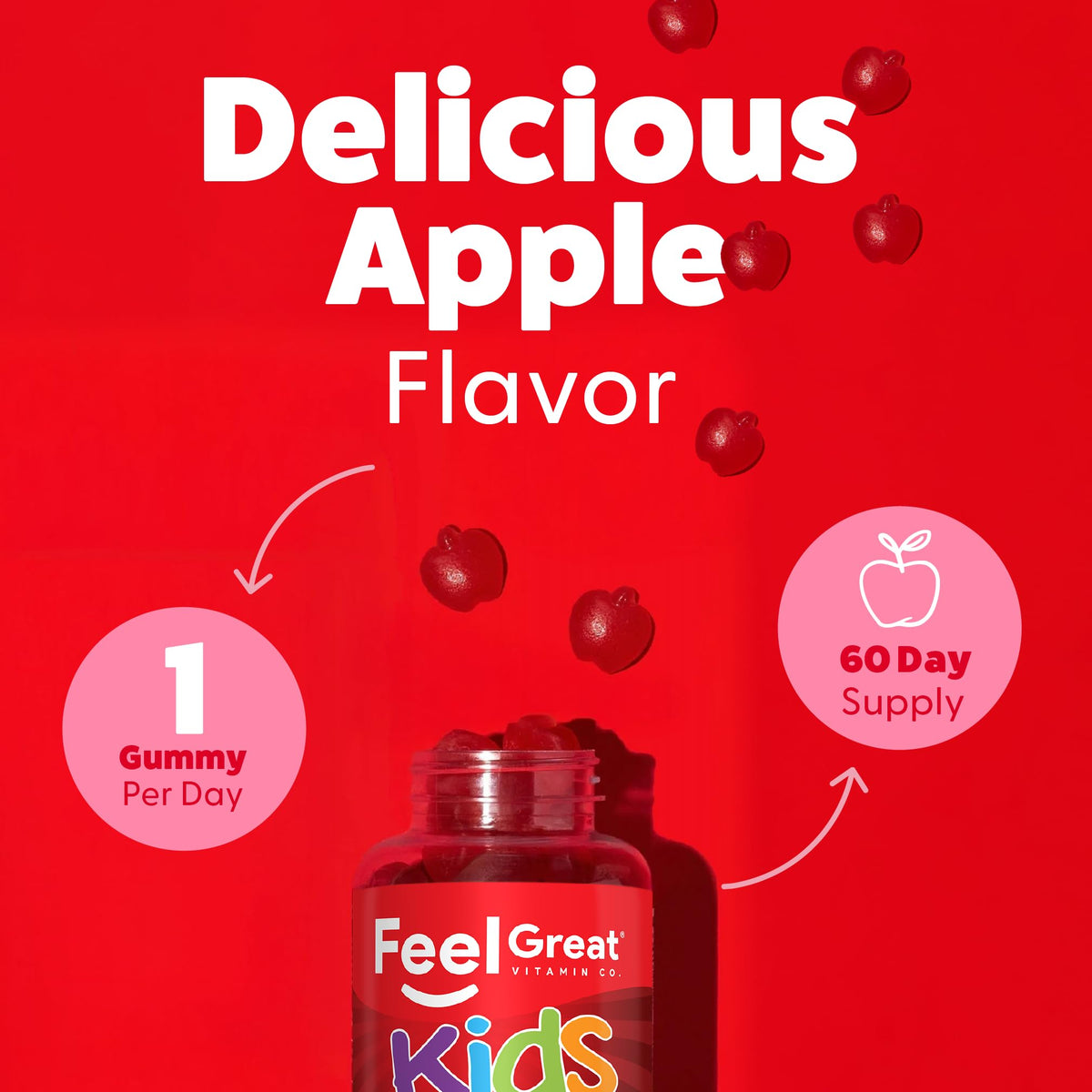 The Feel Great Vitamin Company Apple Cider Vinegar Gummies for Kids - 60 Count - image 3