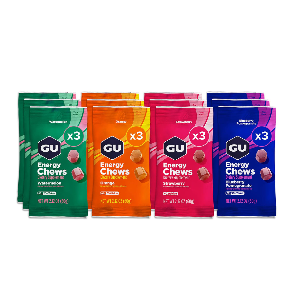 GU Energy Chews, Orange Energy Gummies with Electrolytes, Dairy-Free