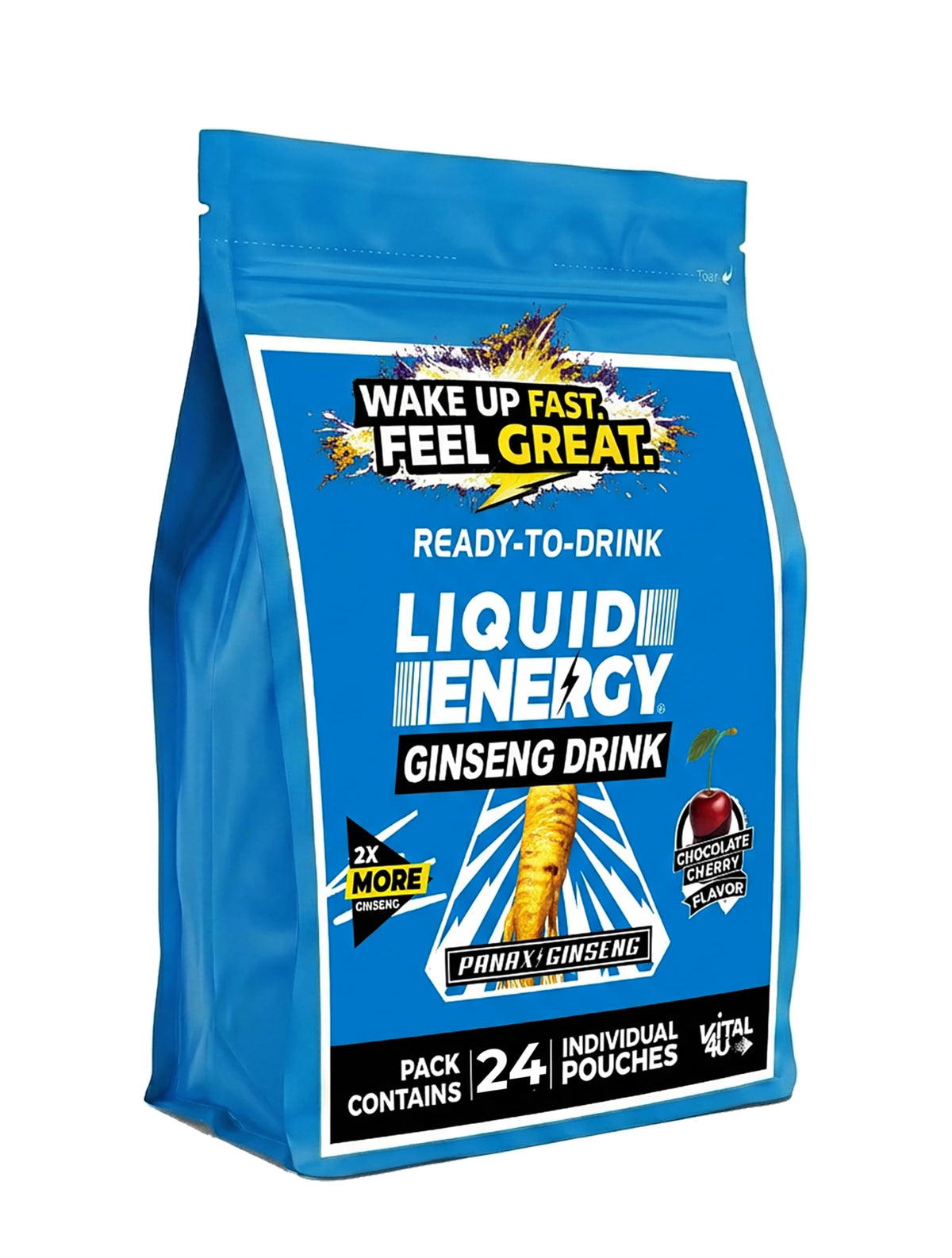 VITAL 4U Liquid Energy Ginseng Energy Shot 175mg Caffeine - 24 Count