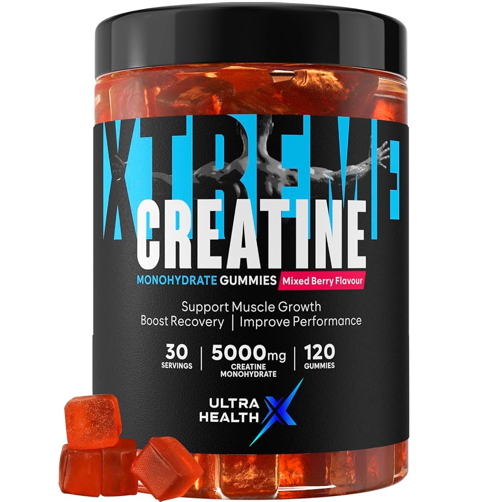 UltraHealthX Creatine Monohydrate Gummies Mixed Berry - 120 Count