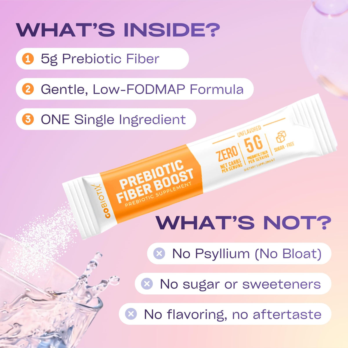 GOBIOTIX Fiber Supplement - Prebiotic Soluble Fiber Powder