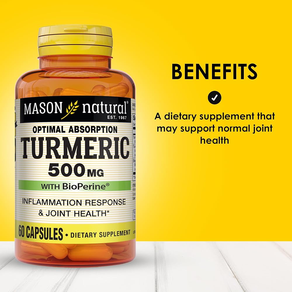 MASON NATURAL Optimal Absorption Turmeric 500 mg - 60 Capsules - image 2