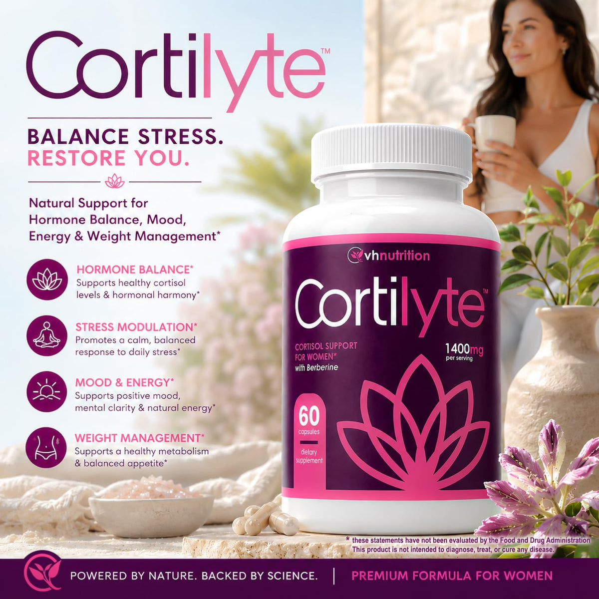 VH Nutrition CortiLyte Ginkgo Biloba Brain Support - 60 Capsules - image 2