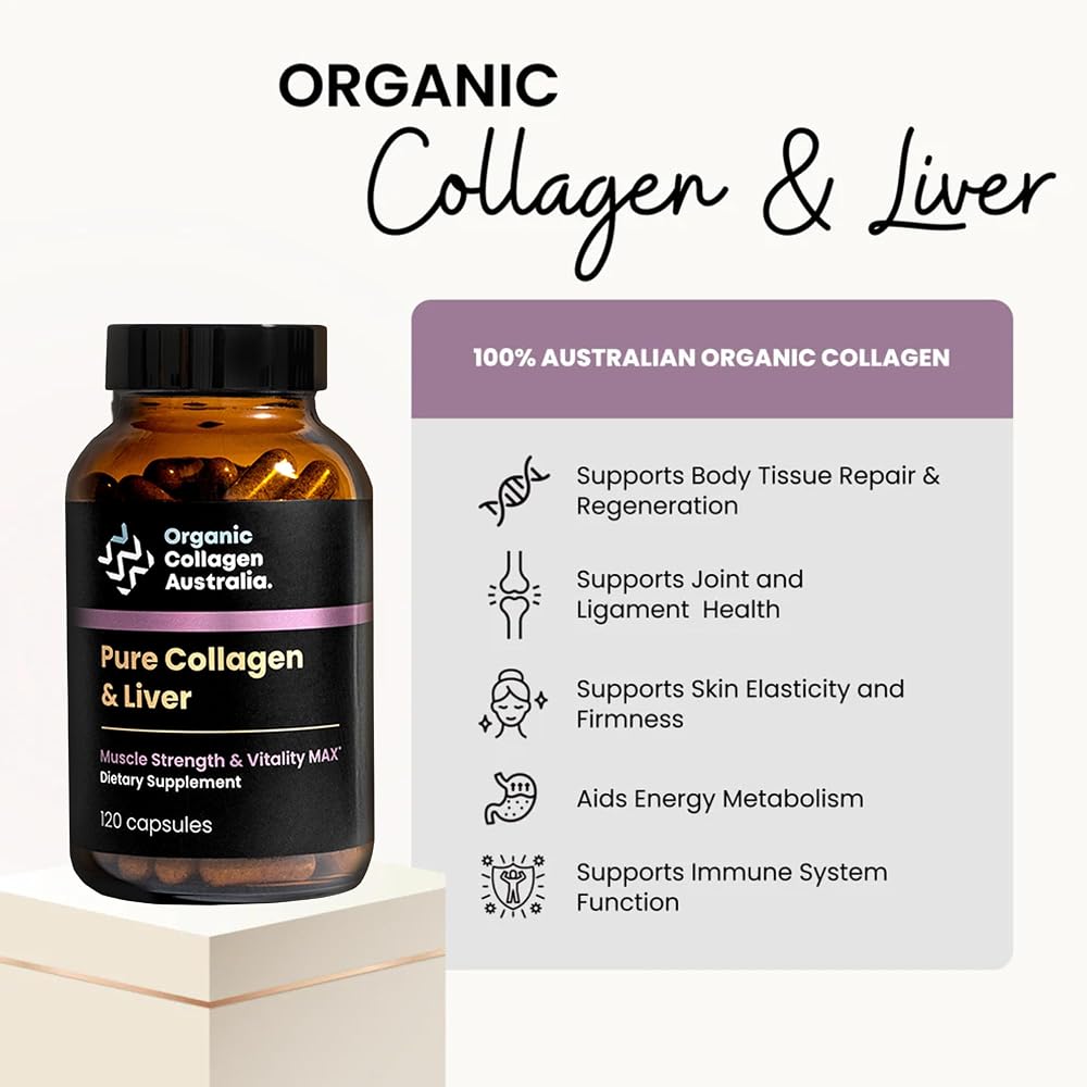 Organic Collagen Australia Pure Collagen & Liver - 120 Capsules - image 2