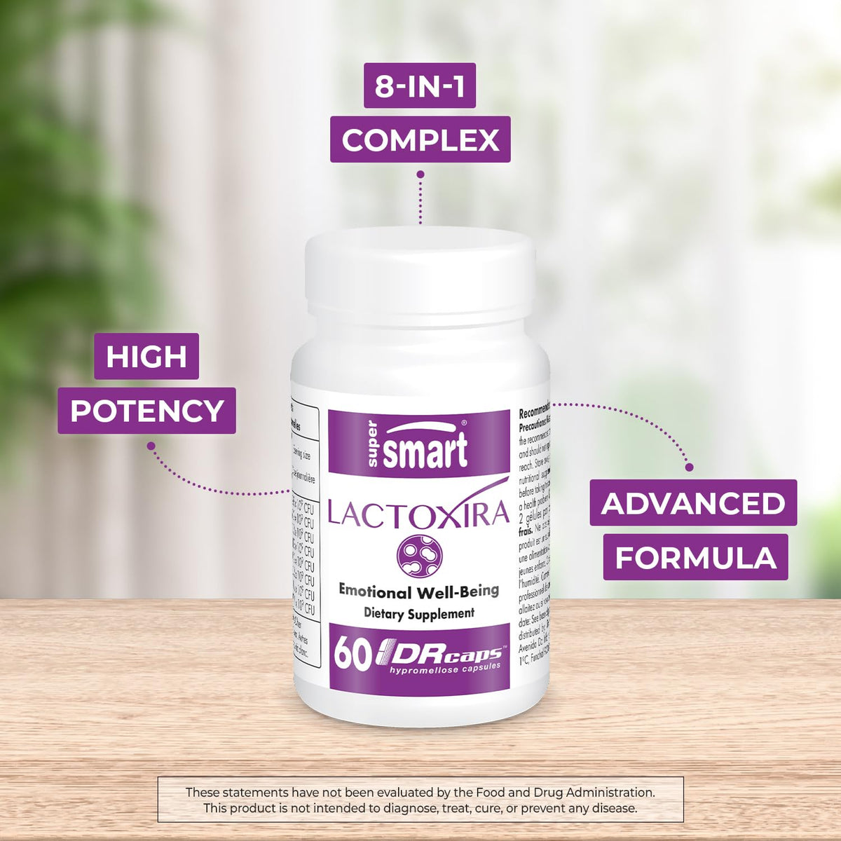 Supersmart Lactoxira High Potency 8-in-1 Probiotic Complex - 60 Capsules - image 3