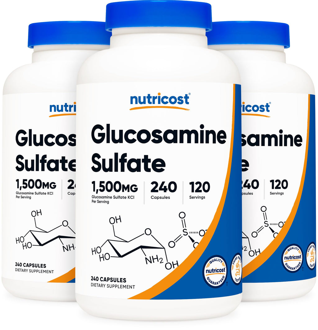 Nutricost Glucosamine Sulfate 750mg, 240 Capsules (1500mg Per Serving)