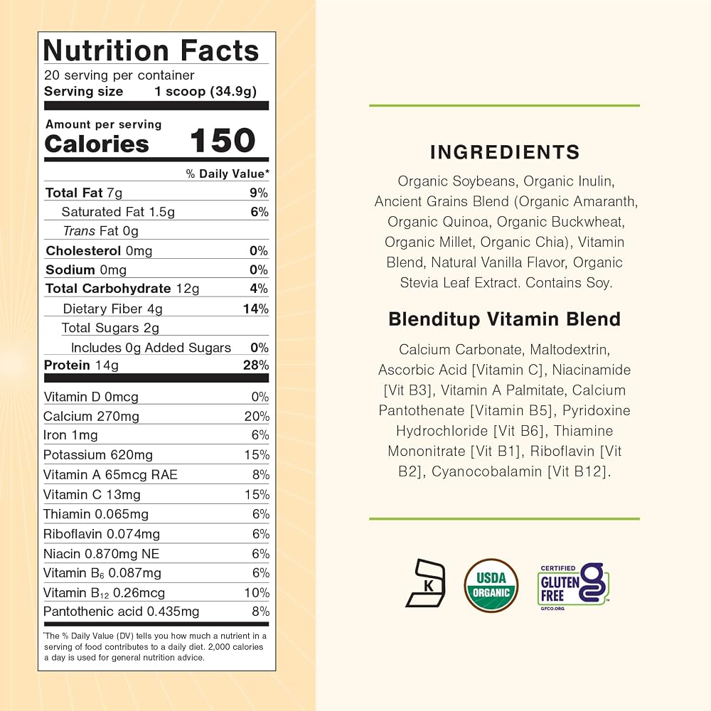 BlendItUp Protein + Smoothie Mix Organic Vegan - 24 oz - image 4