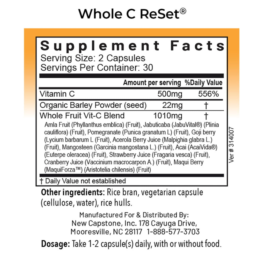 RnA ReSet Whole Food Vitamin C Supplement - 60 Capsules - image 2