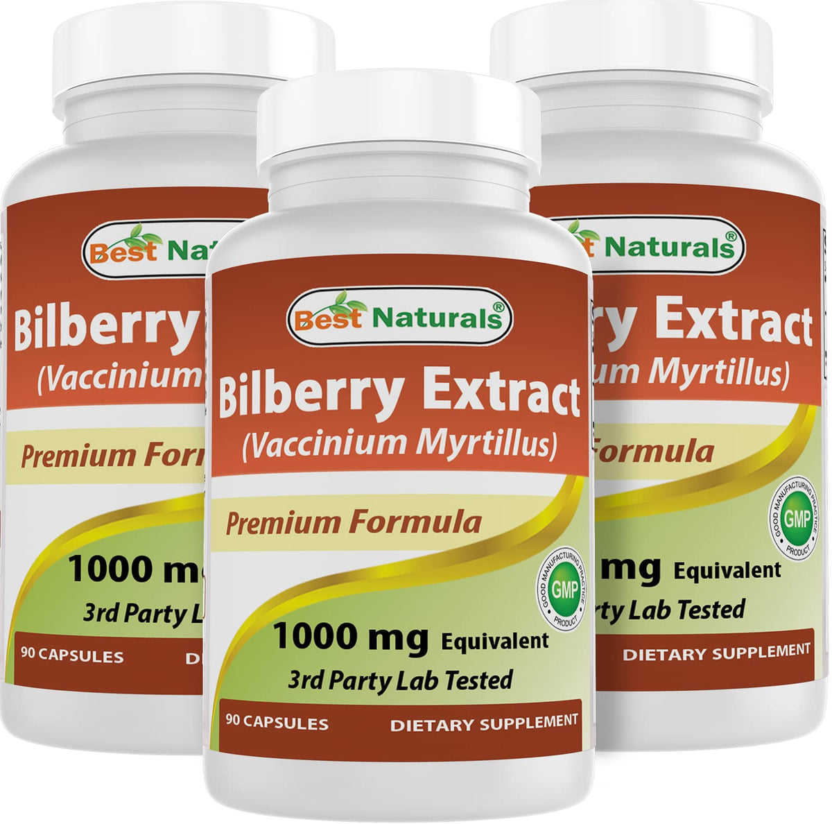 Best Naturals Bilberry 1000 mg - 270 Capsules (3 Pack)