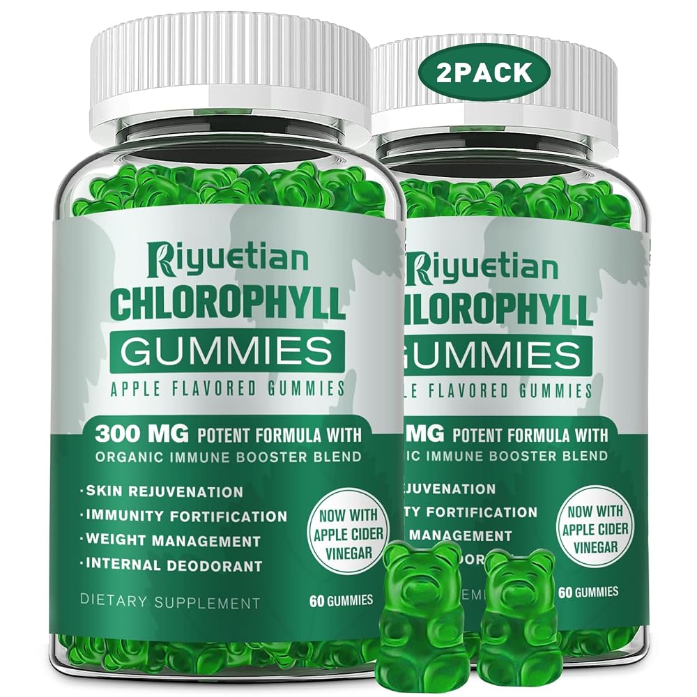 Riyuetian Sugar Free Chlorophyll Gummies with ACV & Vitamin C - 120 Gummies