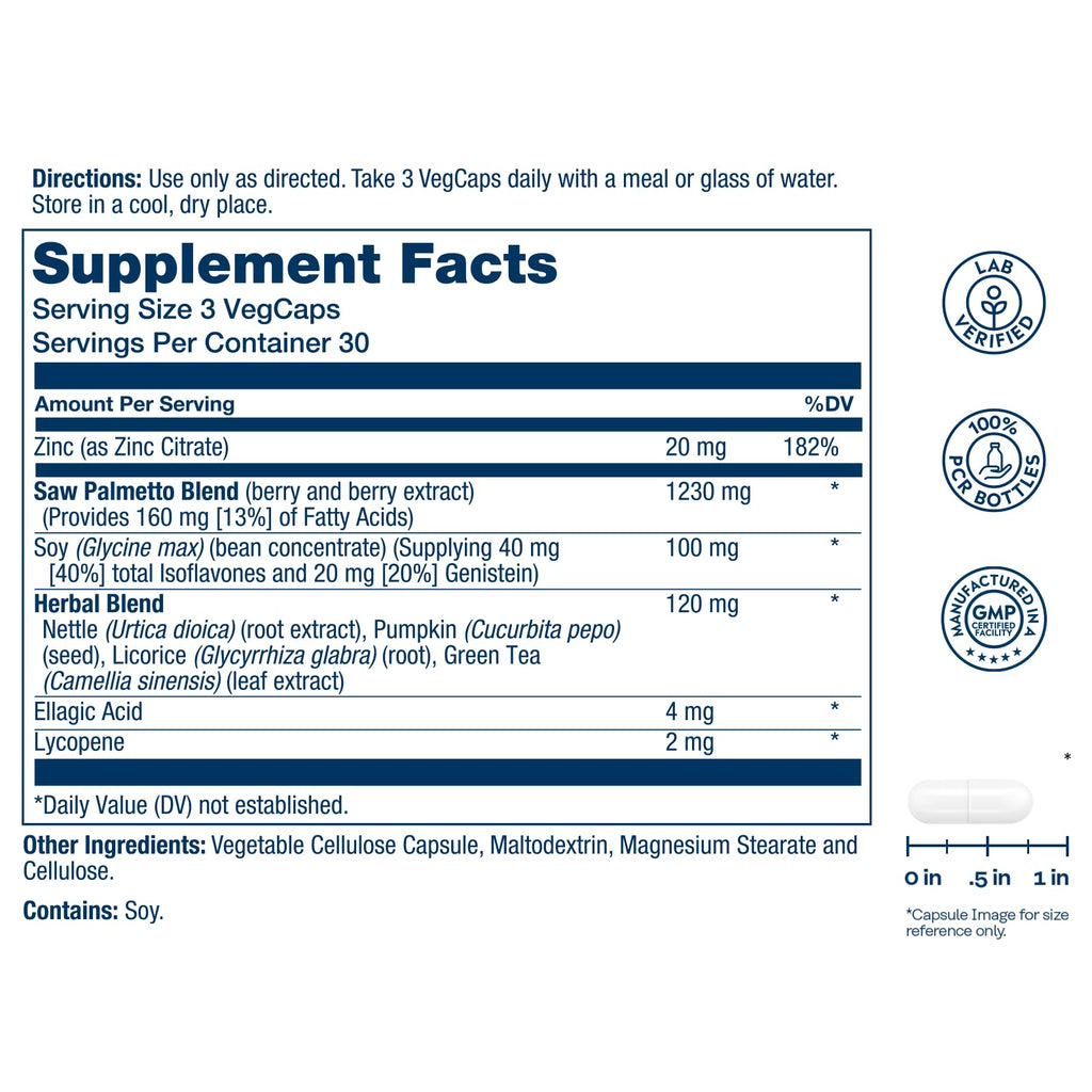 SOLARAY Prostate Defense with Saw Palmetto & Zinc - 90 Vegetarian Capsules - image 2