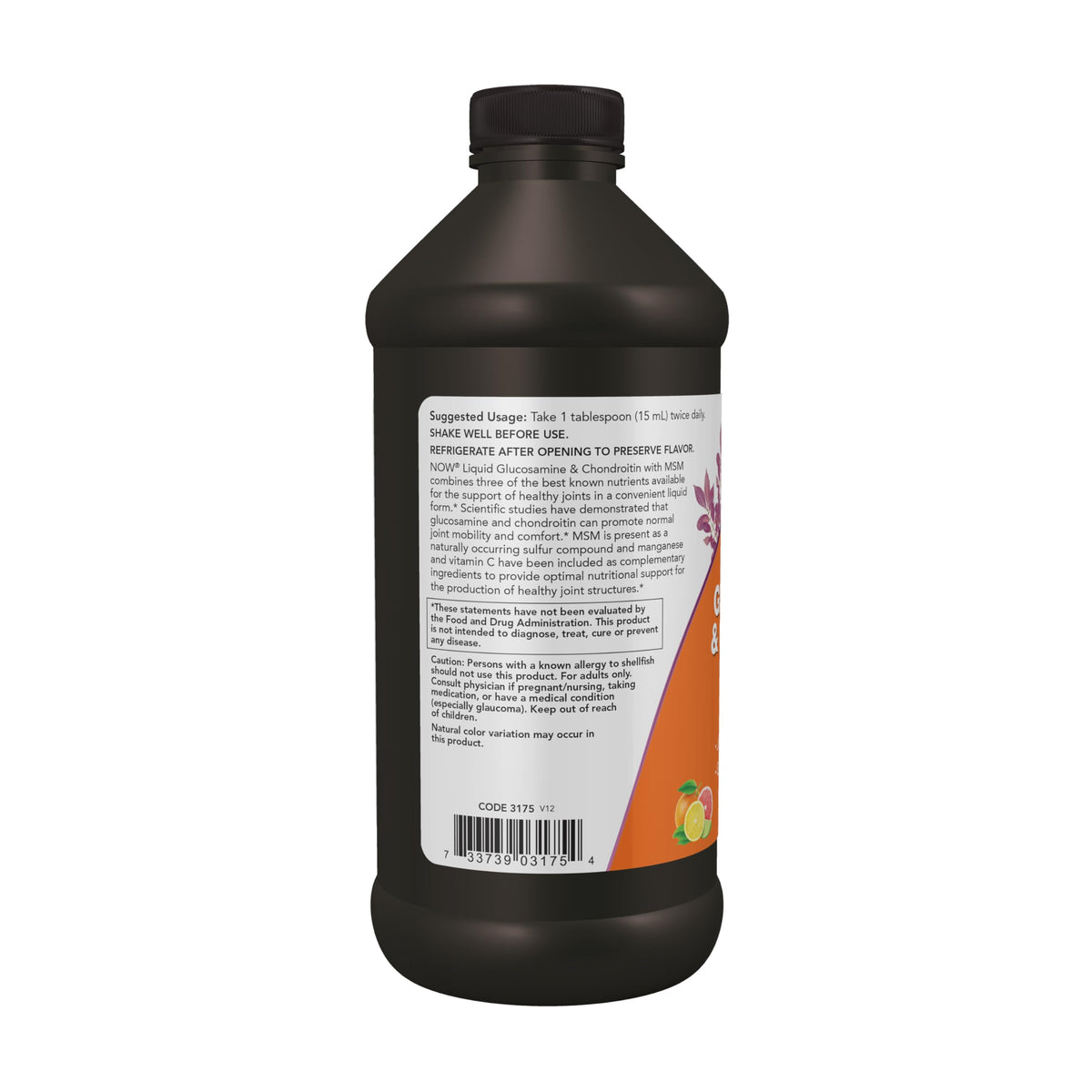 NowFoods NOW FOODS Liquid Glucosamine & Chondroitin MSM - 16 Fl Oz - image 2