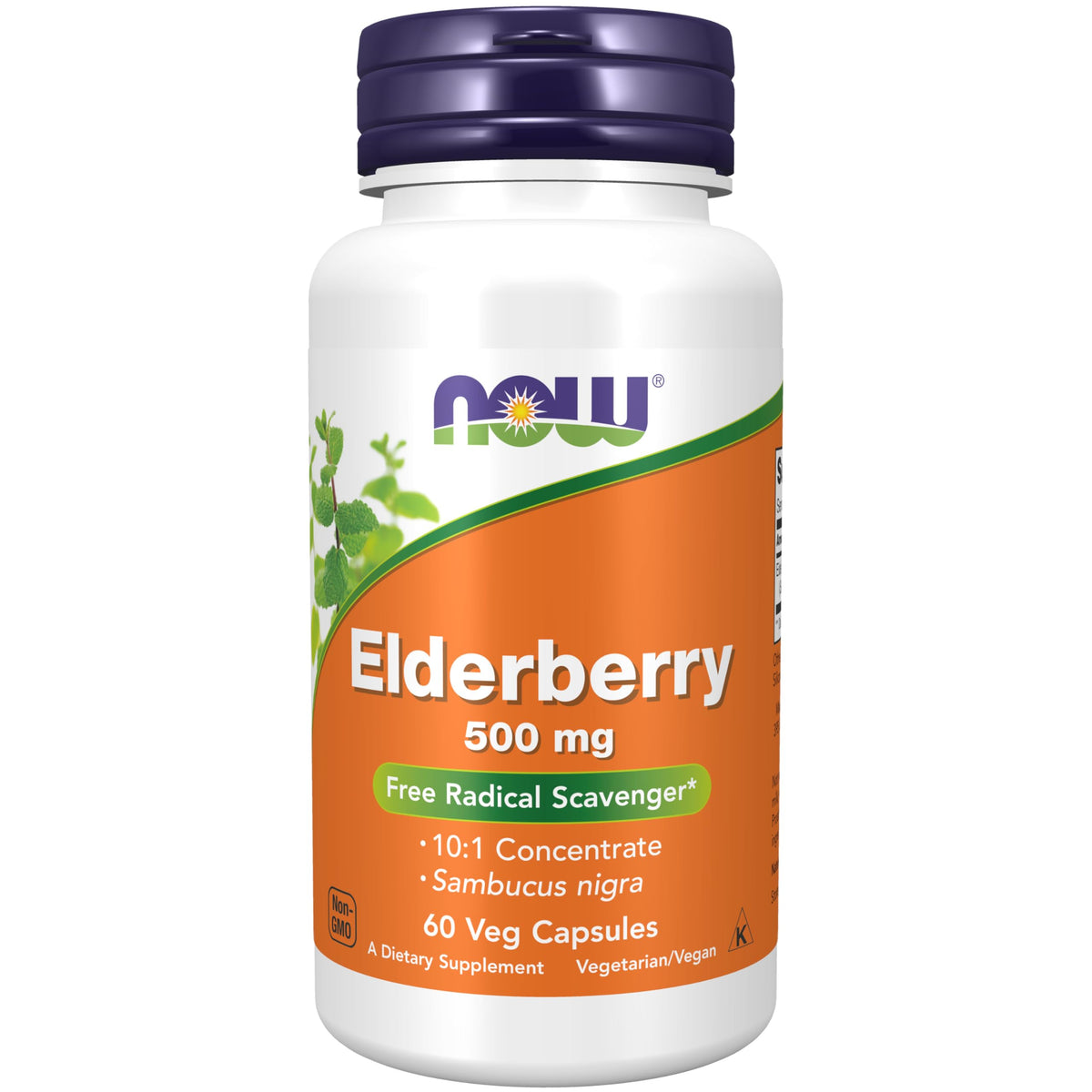 NOW Elderberry 500 mg - 60 Vegetarian Capsules