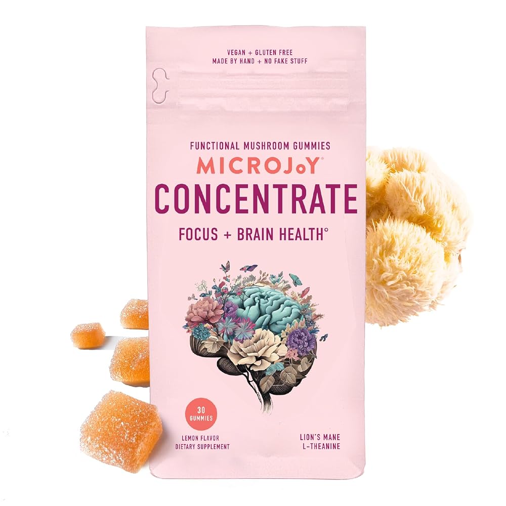 Microjoy Concentrate Mushroom Gummies, Lion's Mane for Focus - 30 Count