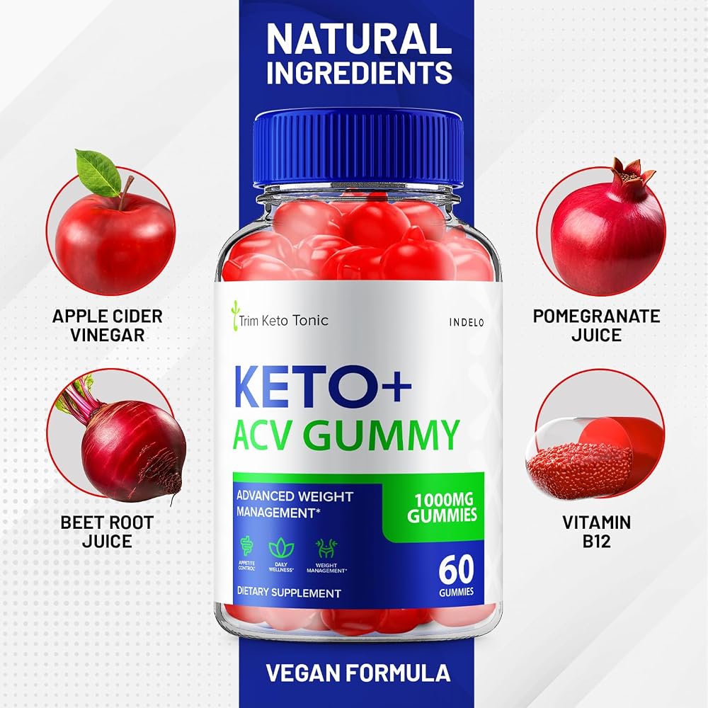 Indelo Trim Keto Tonic ACV Gummies with B12 - 180 Gummies - image 3