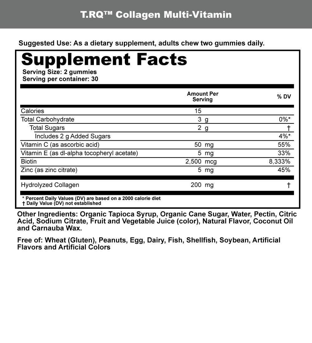 T.RQ Collagen Multi-Vitamin Gummy Natural Lemon - 60 Count - image 2
