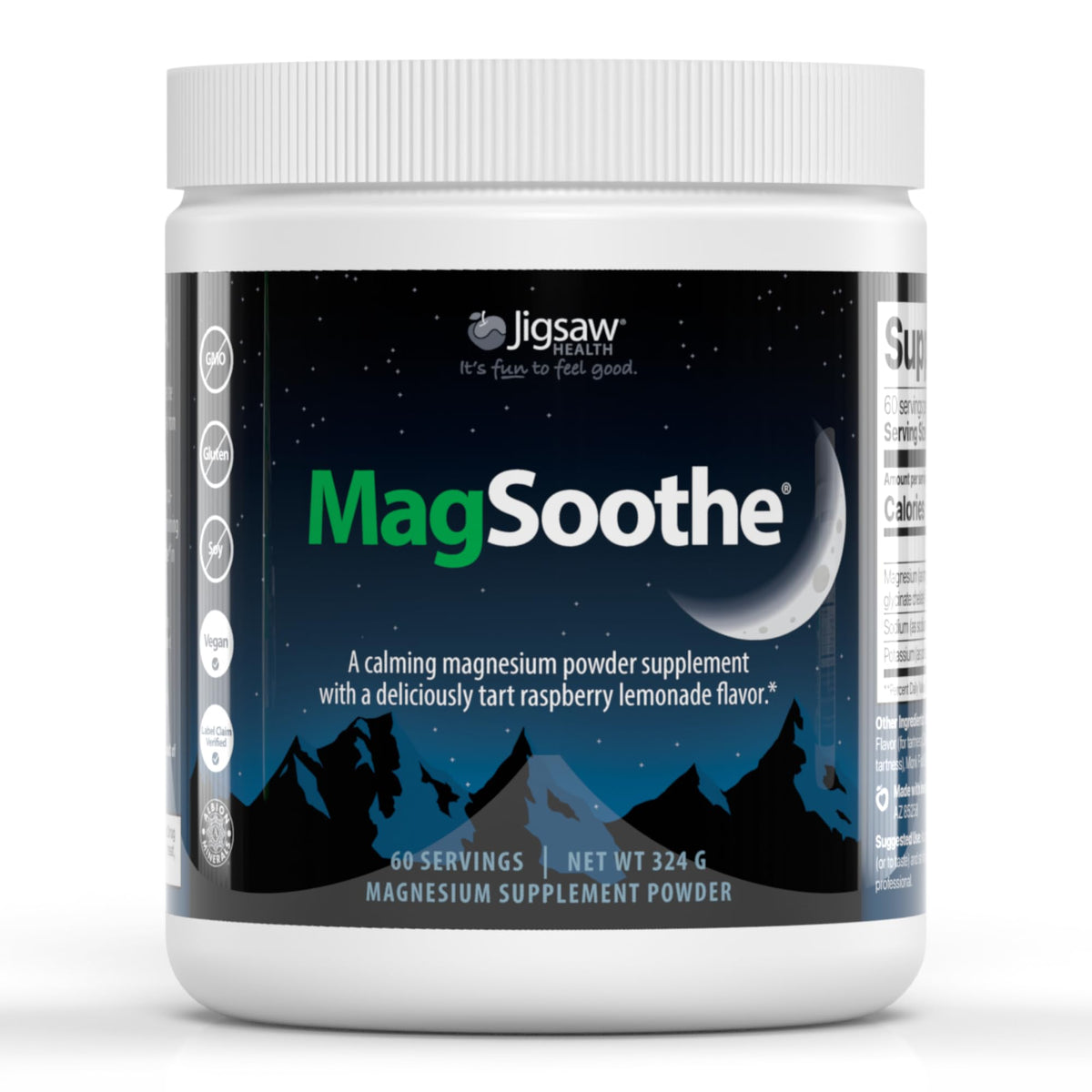 Jigsaw Health MagSoothe Magnesium Glycinate Powder - 60 Servings