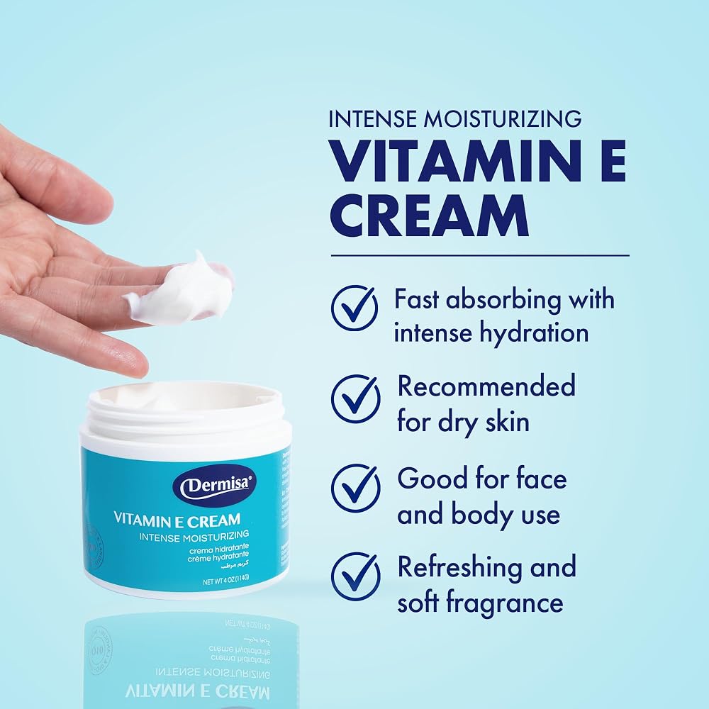 Dermisa Vitamin E Cream with Cocoa Butter for Dry Skin - 4 oz - image 2