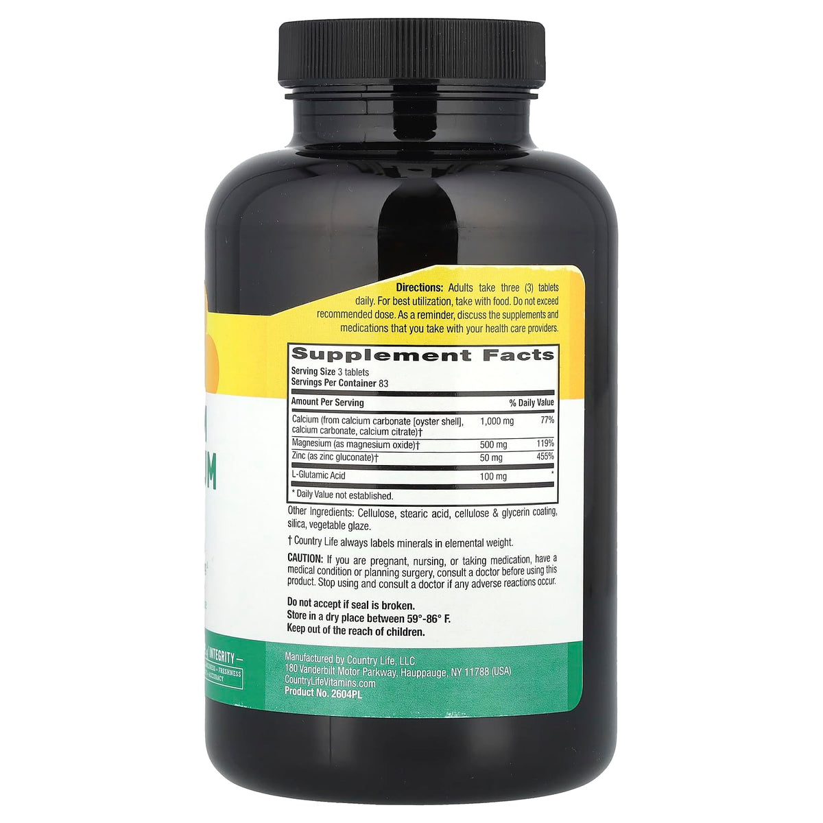 Country Life Calcium Magnesium Zinc - 250 Tablets - image 2