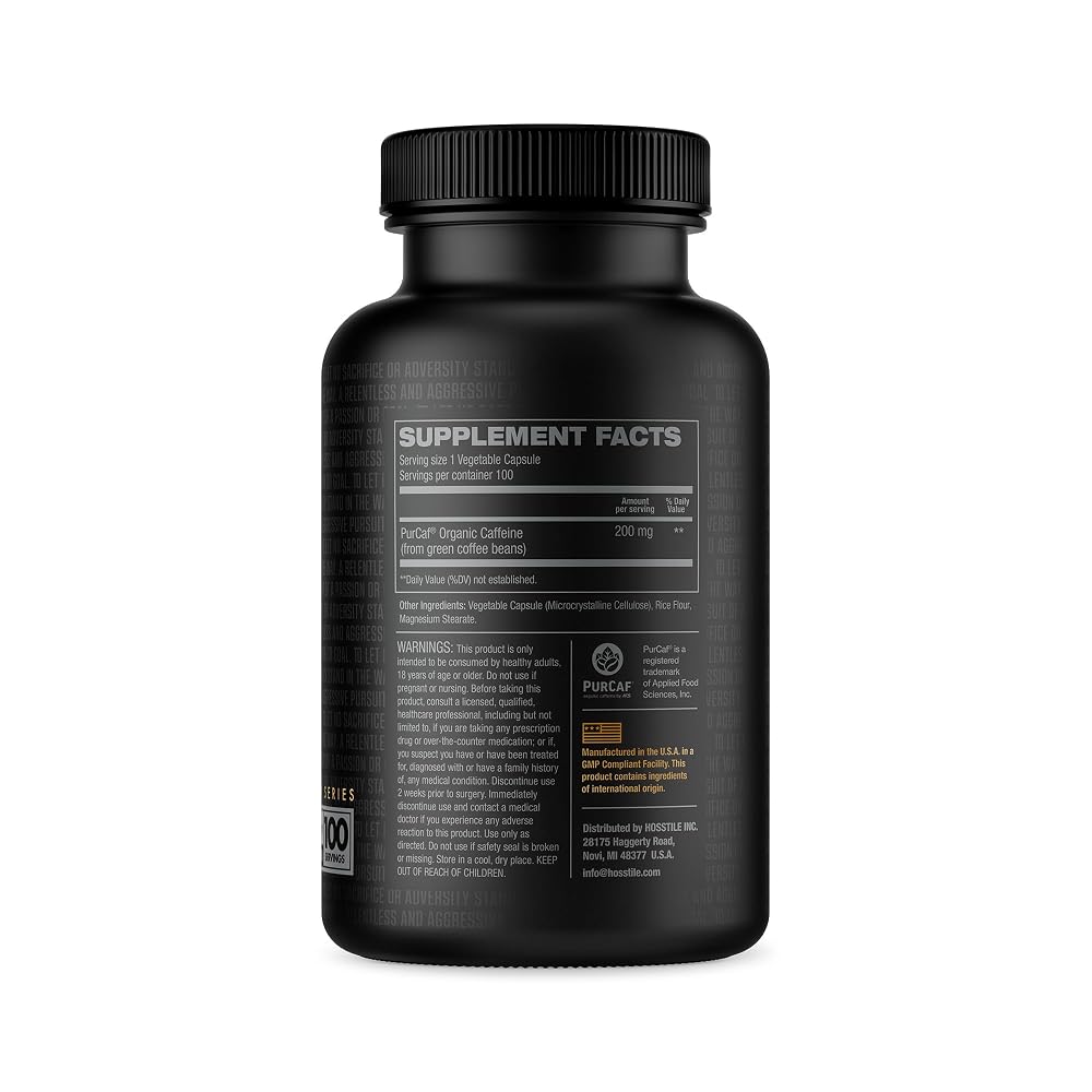 HOSSTILE PurCaf Organic Caffeine Capsules 200mg - 100 Count - image 5