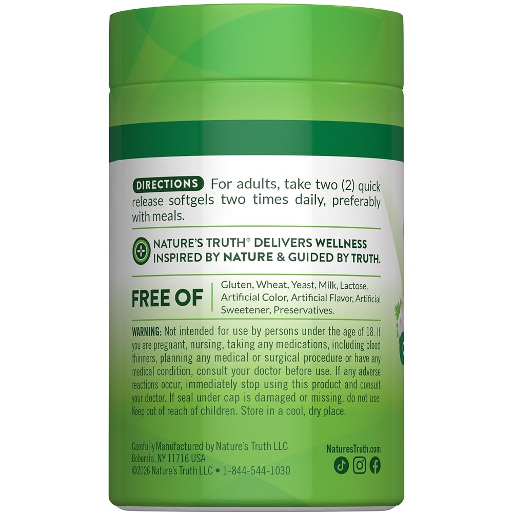 Nature's Truth Odorless Garlic Softgels - 180 Softgels - image 7